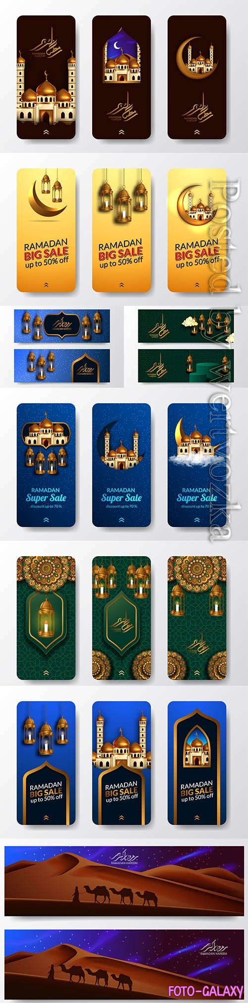 Ramadan kareem decoration with golden luxury mosque for greeting card template
