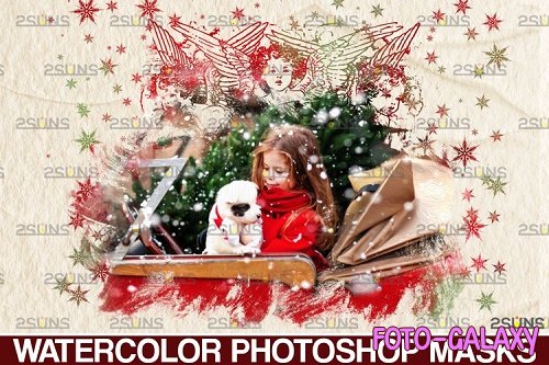 Christmas watercolor overlay & Christmas overlay - 1132930