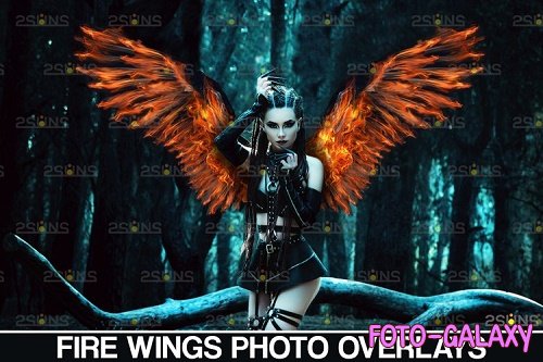 Fire wings overlay & Halloween overlay, Photoshop overlay - 1132961