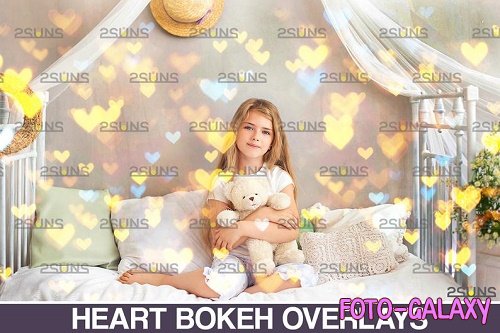 Valentine Bokeh Blowing heart Photoshop overlay v12