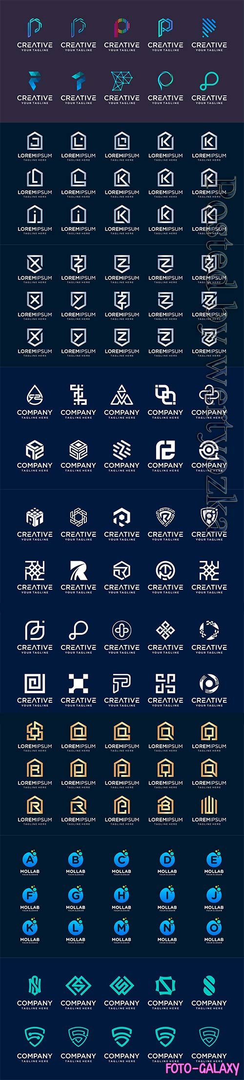 Set of initial letter vector logo template