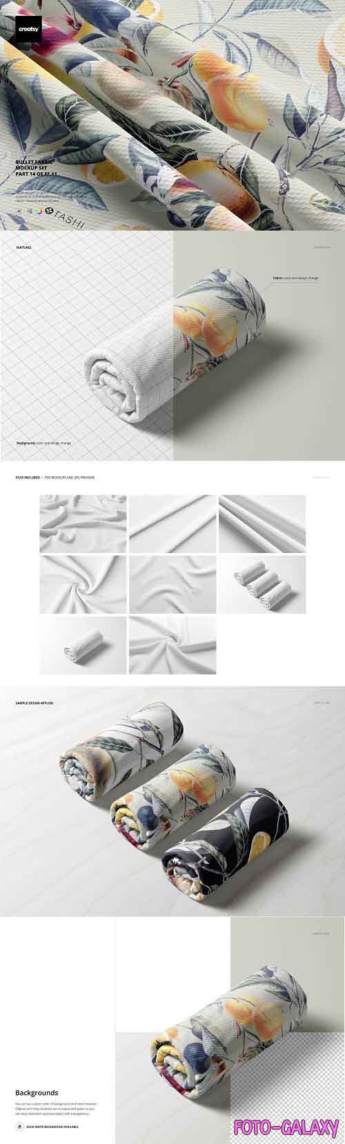 CreativeMarket - Bullet Fabric Mockup Set (14/FFv.11) 5749752