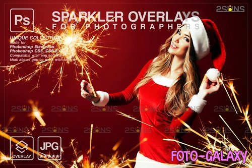 Sparkler overlay & Christmas overlay, Photoshop overlay V8 - 1133068