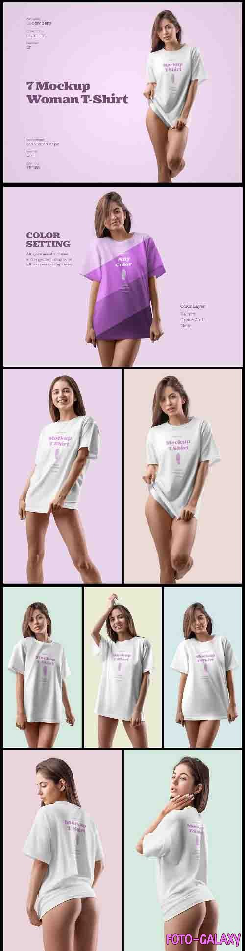 7 Mockups Woman T-Shirt Oversize