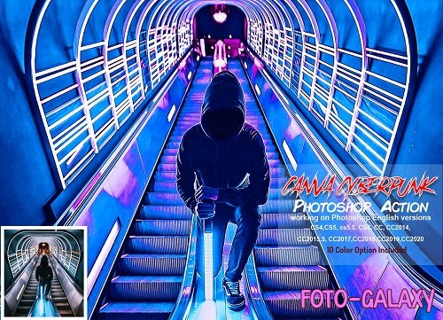 CreativeMarket - Canva Cyberpunk Photoshop Action 5819597