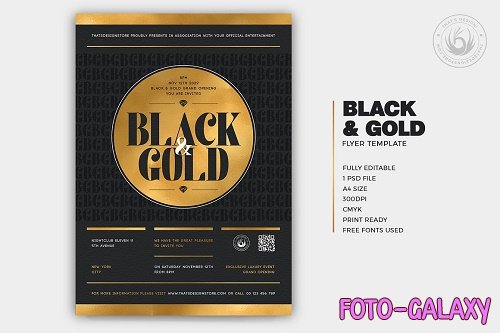 Black and Gold Flyer Template V23 - 5937925