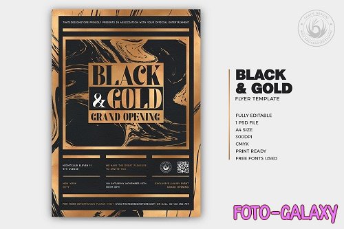 Black and Gold Flyer Template V24 - 5946079