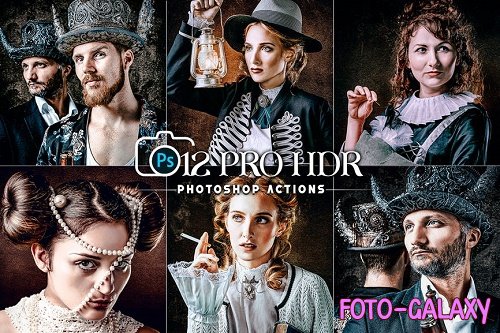 12 PRO HDR Portrait Photoshop Actions