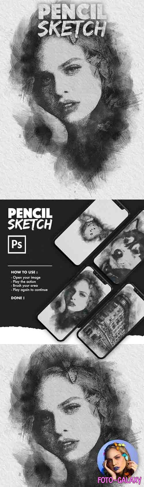Pencil Sketch Photoshop Action - 30142592