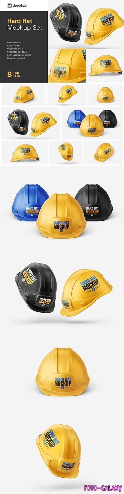 CreativeMarket - Construction Hard Hat Mockup Set 5997098