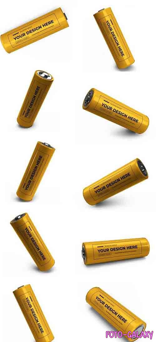 Small Battery AA 3D Mockup Template