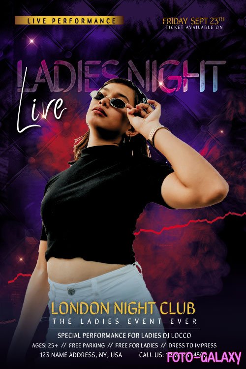 Ladies Event Night Party Flyer PSD Template