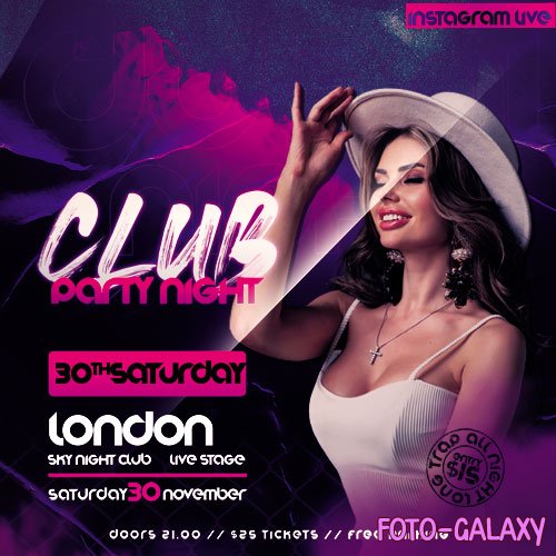 Club Party Night Flyer PSD Template