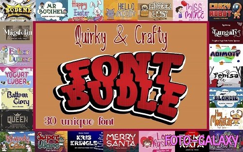 Quirky & Crafty Font Bundle - 30 Premium Fonts