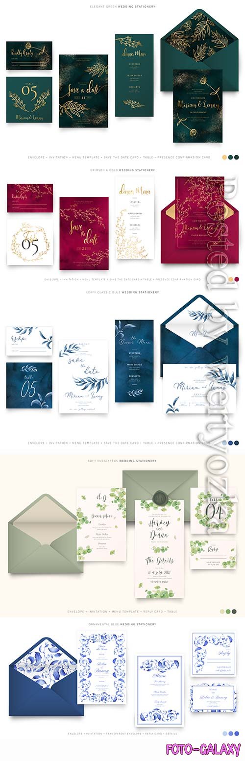 Wedding set of templates for invitations