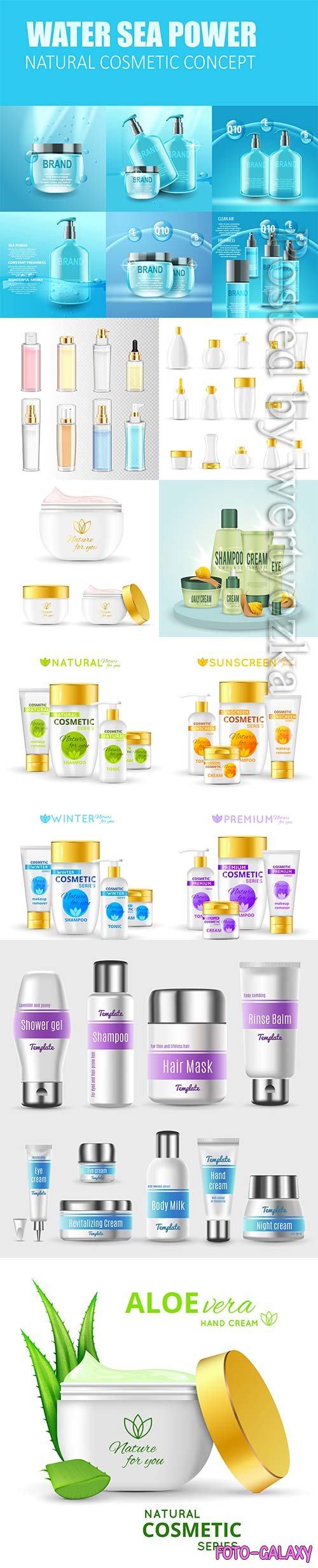 Realistic products cosmetic vector template