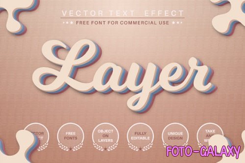 Layers - editable text effect, font style