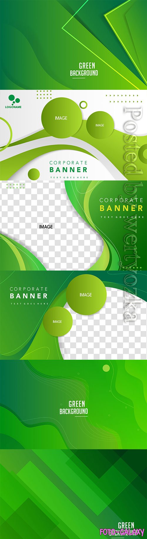 Vector corporate green banner template