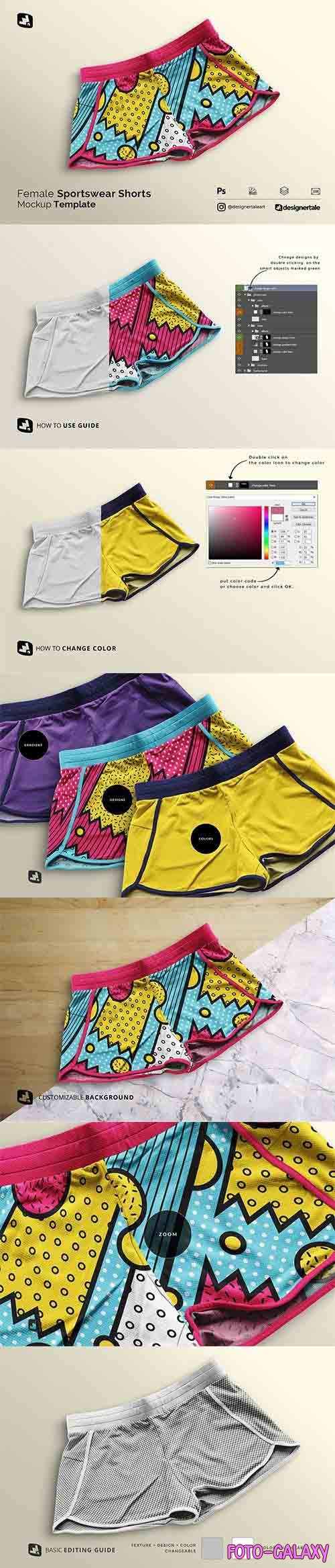 CreativeMarket - Female Sportswear Shorts Mockup 5357877