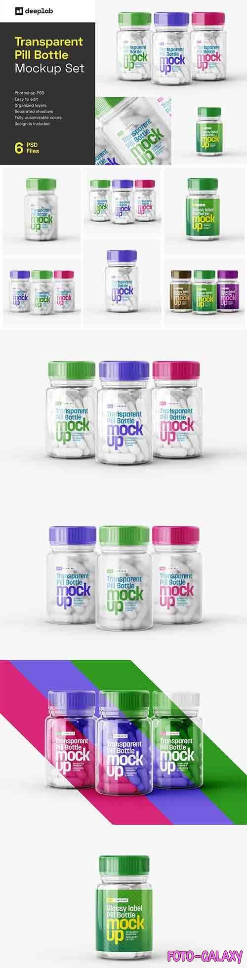 Transparent Pill Bottle Mockup Set - 6070150