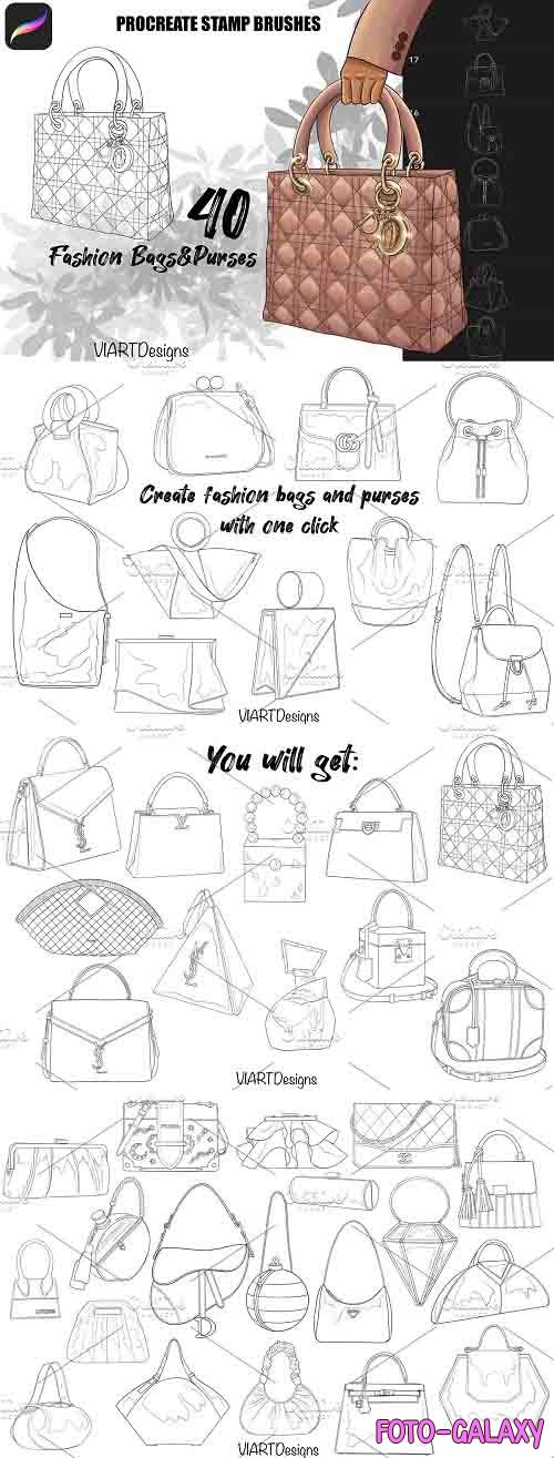 Fashion bags & purses stamps Procreate - 5915833