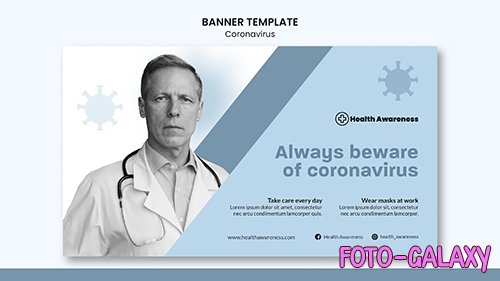 Psd banner template for coronavirus pandemic