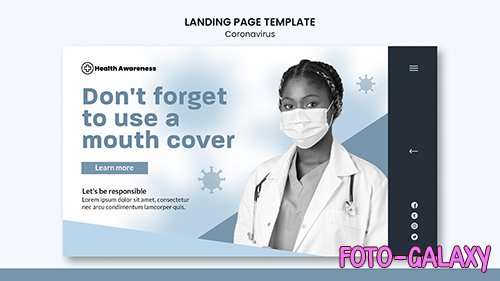Landing psd page for coronavirus pandemic
