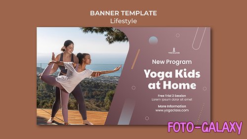 Horizontal banner for yoga practice and exercise