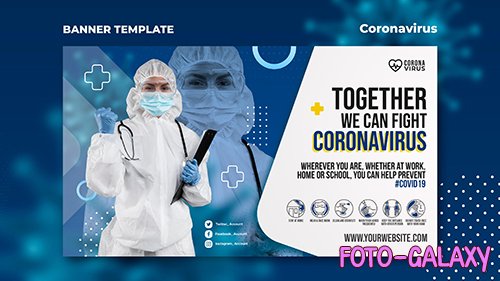 Banner psd template for coronavirus awareness