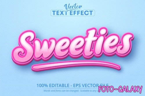 Sweeties text, Cartoon Style Editable Text Effect