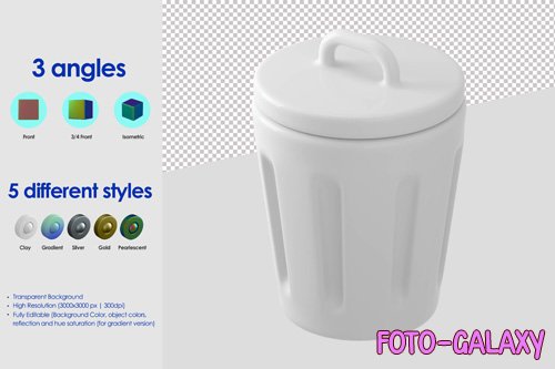 3d trash bin icon psd design template