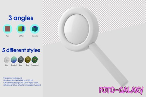3d magnifier icon psd design template