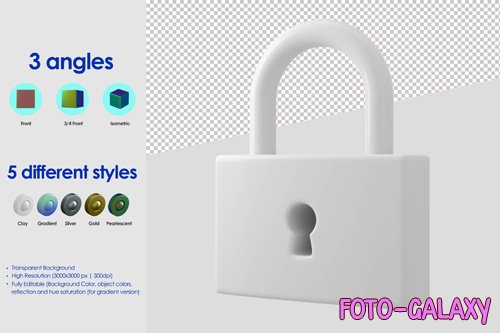 3d lock icon psd design template