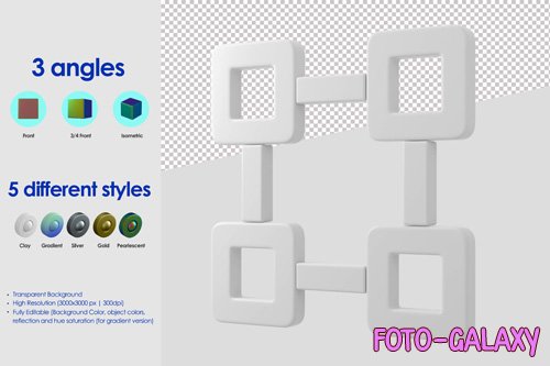 3d connect points icon psd design template