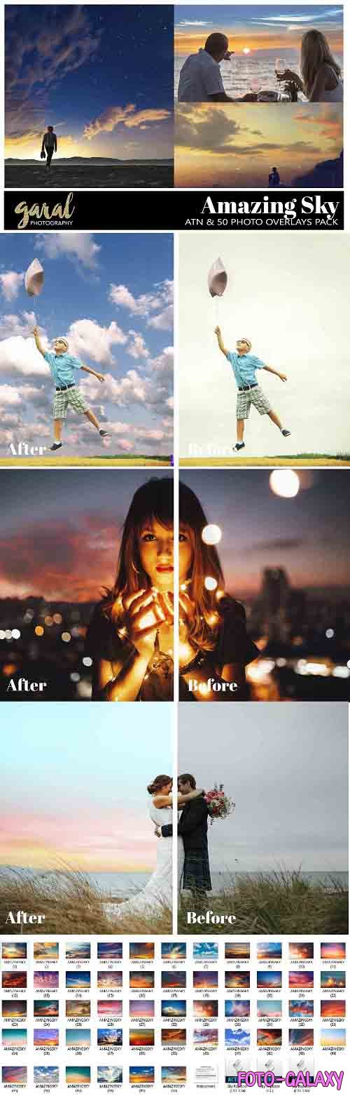 Amazing Sky Overlays, JPG Collection and Sky Replacer Action  811280