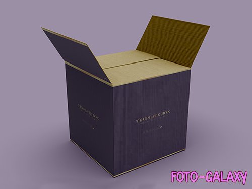 Square psd box packaging mockup