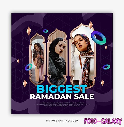 Ramadan sale, social media post template psd