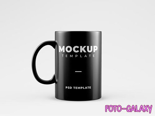 Black mug mockup psd template