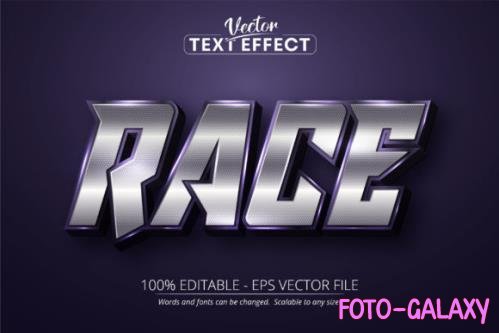 Race text, Silver Color Editable Text Effect