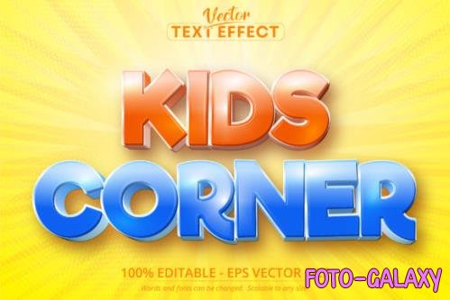 Kids Corner text, Cartoon Style Editable Text Effect
