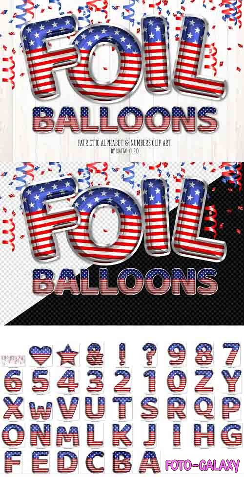 Patriotic Foil Balloon Alphabet - 6139836