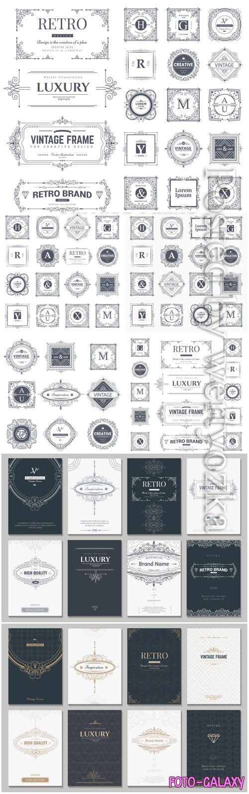 Vintage labels and emblems in vector