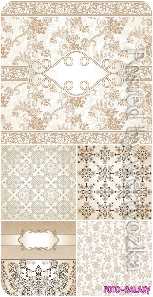 Vintage backgrounds with patterns in vector