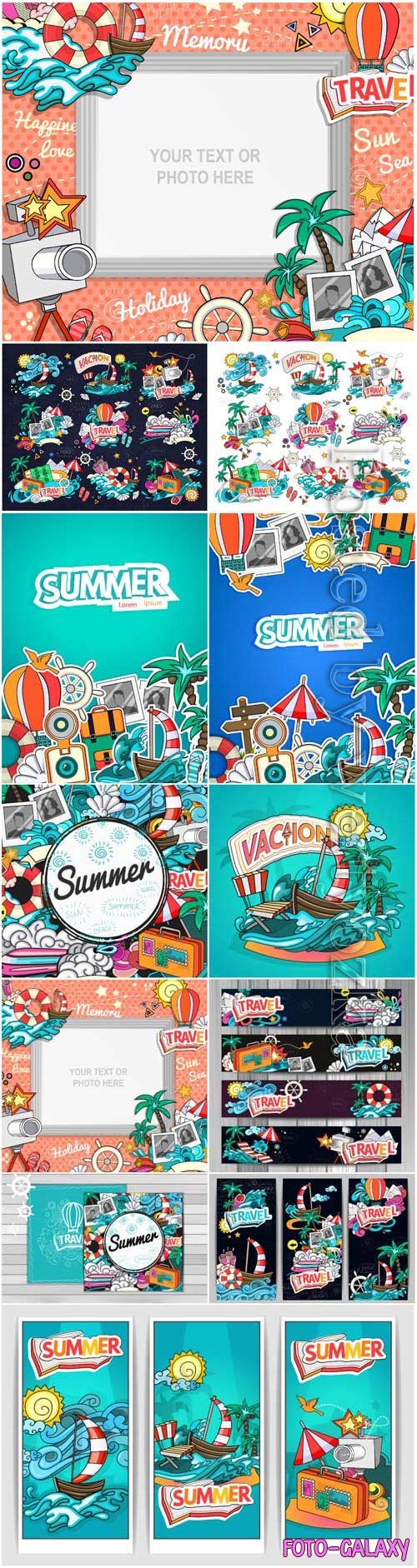 Summer banners and backgrounds in vector