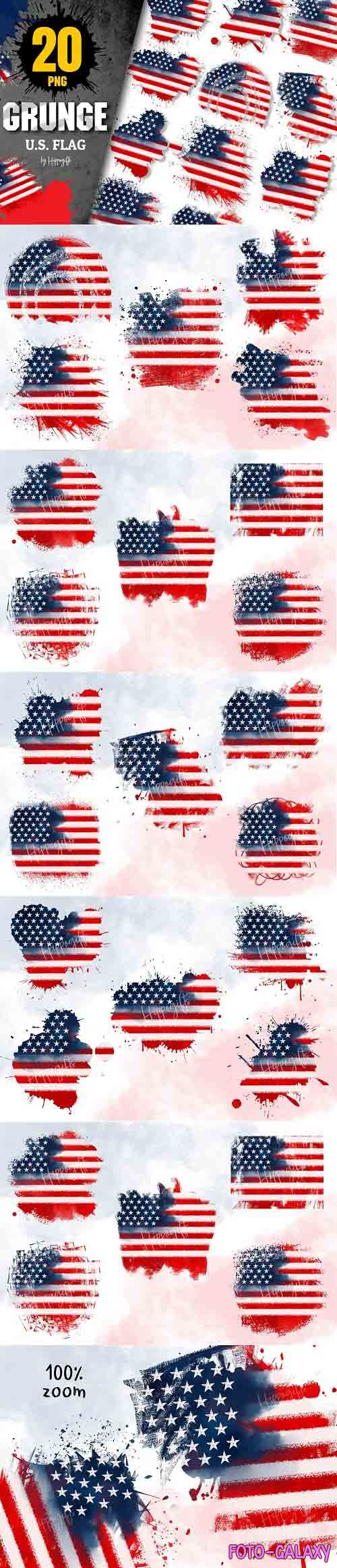 4th of July US Flag grunge clip art - 6147396