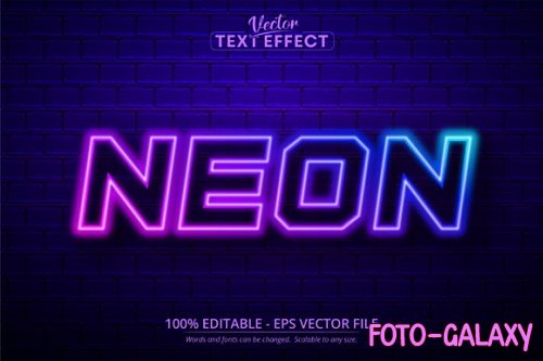 Neon text, Neon Style Editable Text Effect