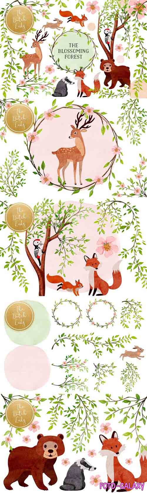 The Blossoming Forest Clipart - 6084606