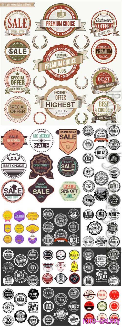Labels and emblems in vector
