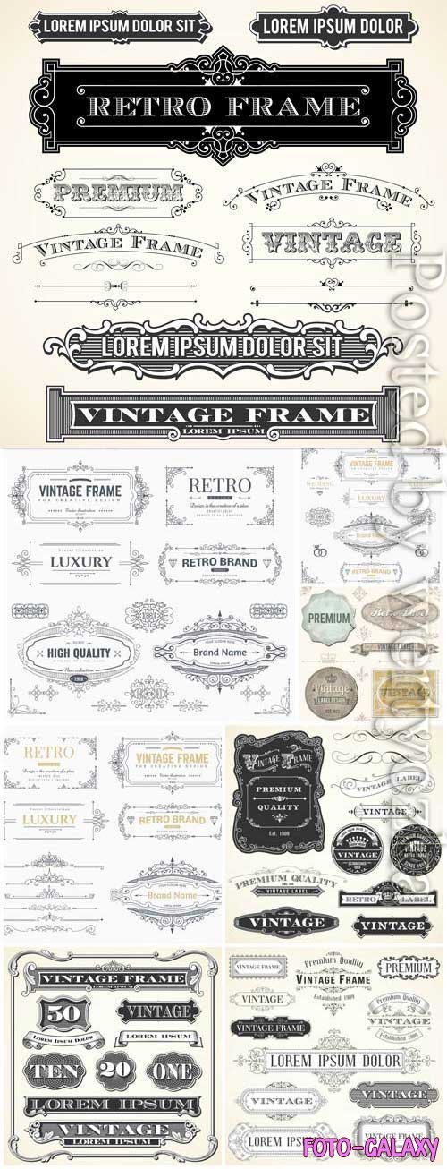 Frames, decorative elements in vector