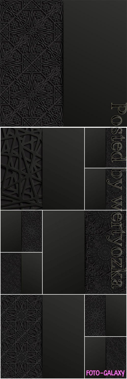 Abstract black backgrounds in vector